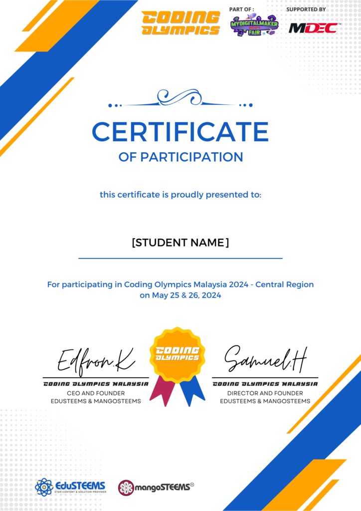 Cert of Participation for COM2024