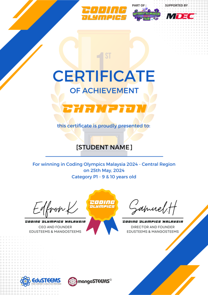 Certificate for Winner COM2024